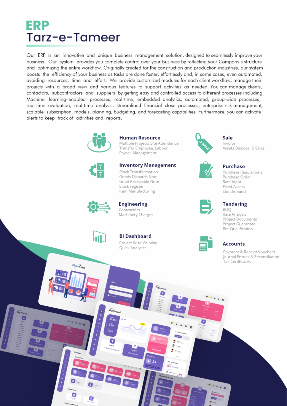 ERP Tarz-e-Tameer — project showcase